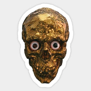 BOO BOO GOLD SKULL WITH EYES Sticker